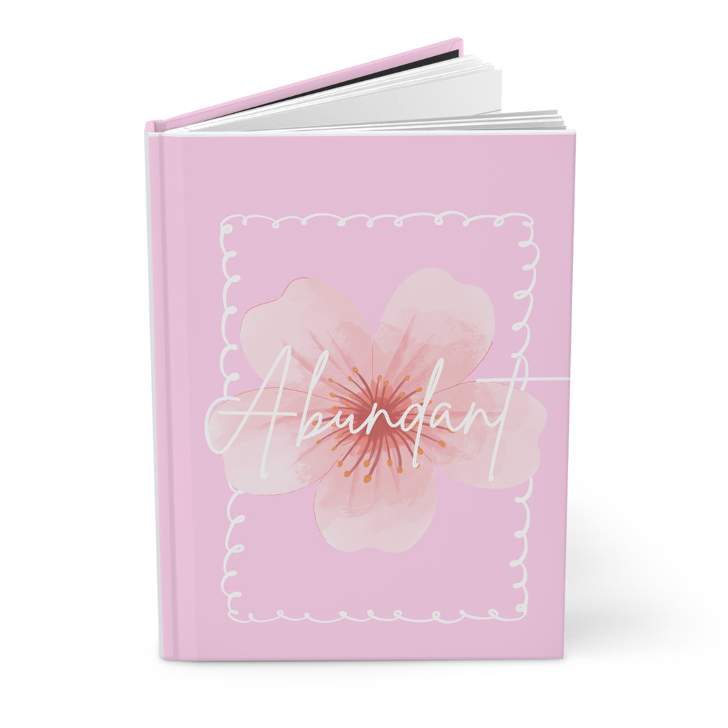 Abundant Floral Hardcover Journal — Pink Gratitude & Self‑Worth Notebook
