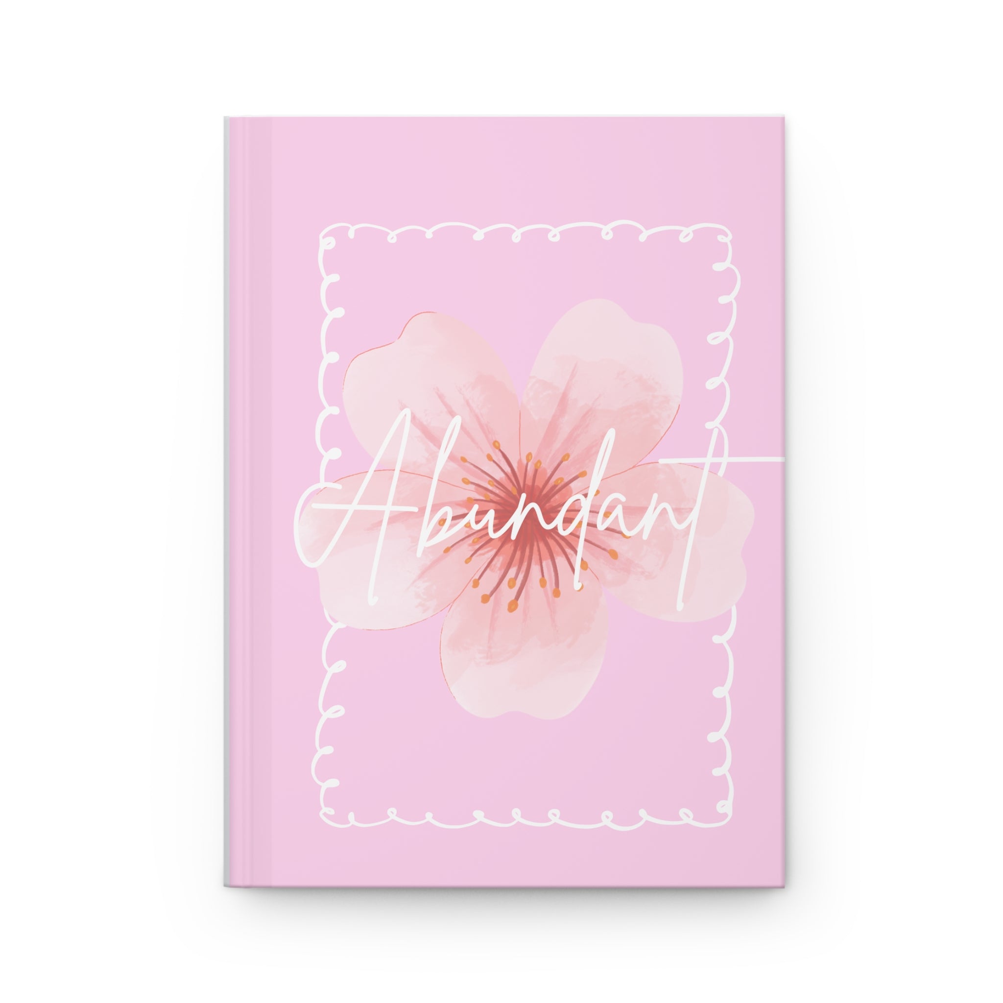 Abundant Floral Hardcover Journal — Pink Gratitude & Self‑Worth Notebook